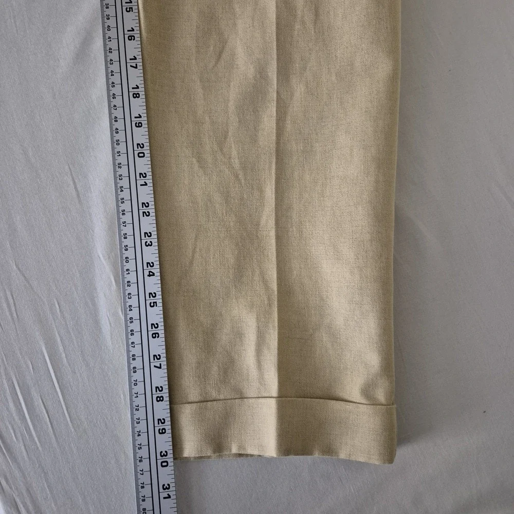 Dockers Class A Pants Mens 38x32 (Fits 34x30) Tan Cotton Linen Old Money Resort